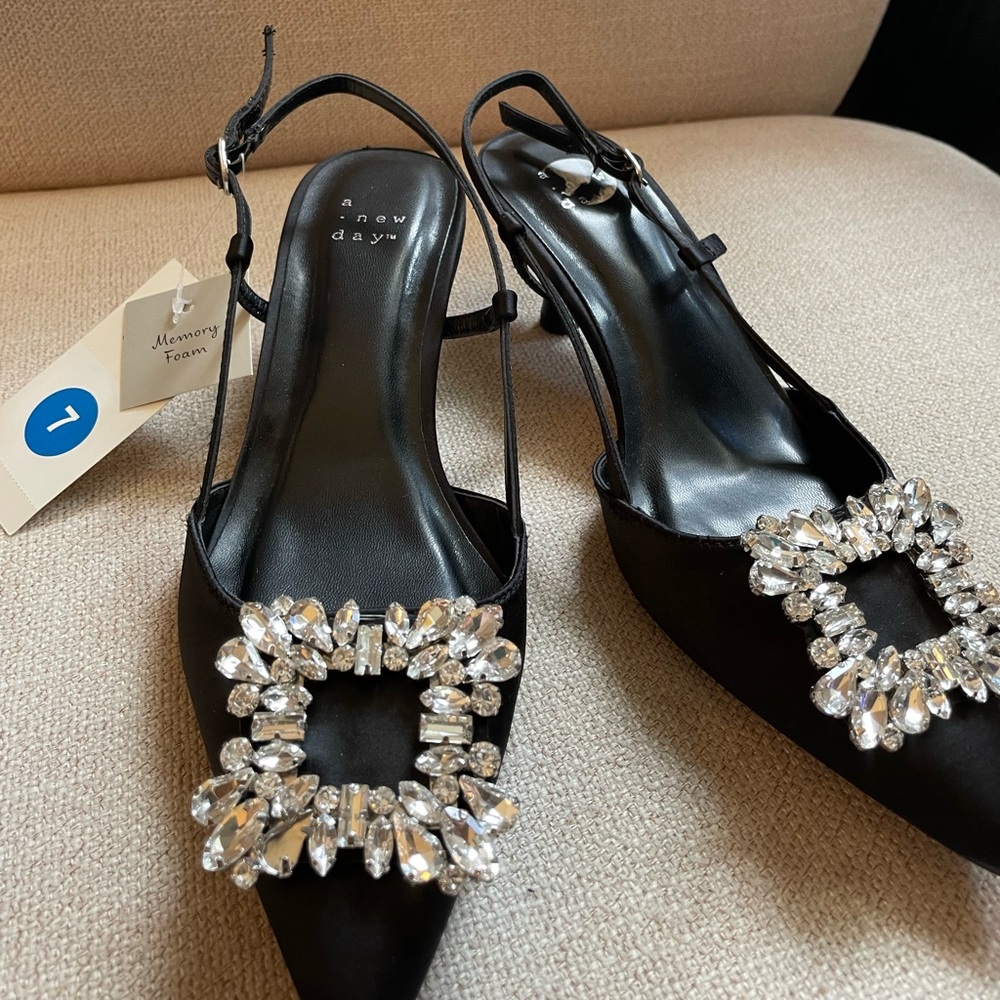 A New Day Black Embellished Women's Shoes